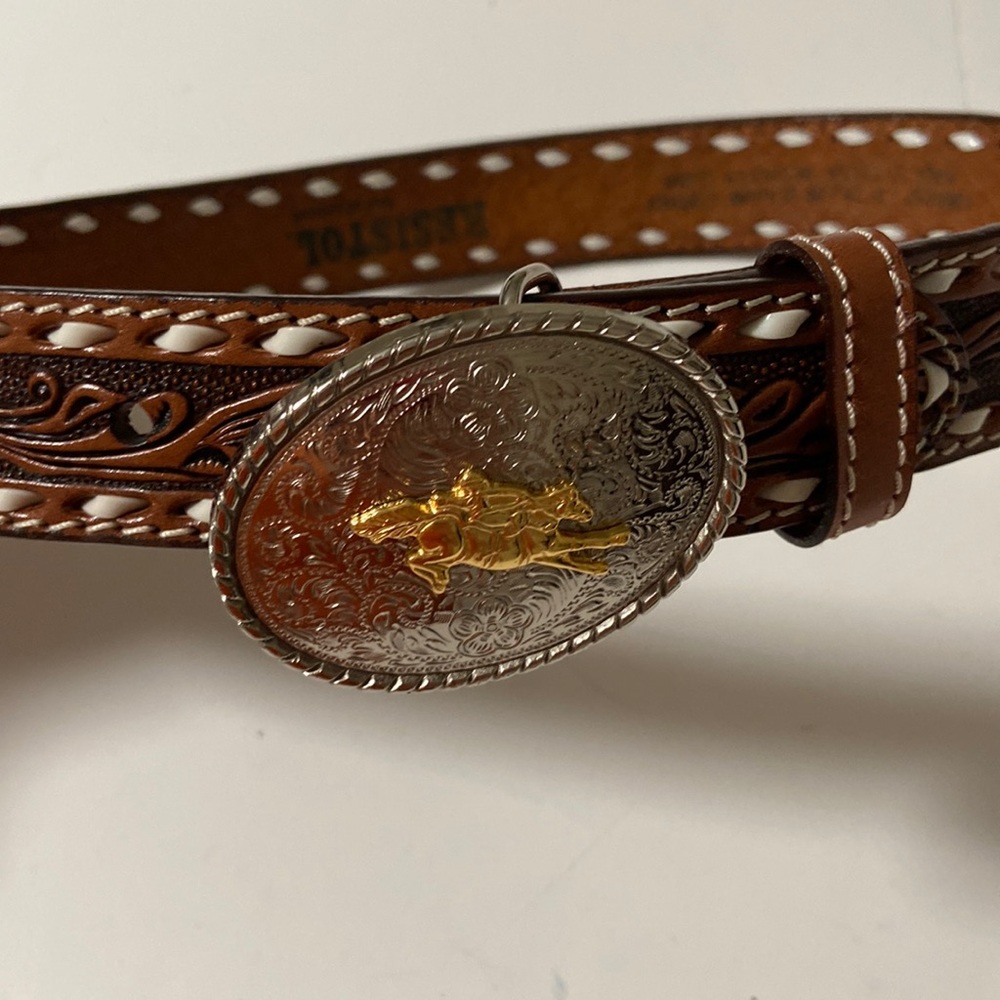 Resistol boys western plaque buckle belt